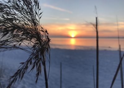 Sonnenuntergang am Strand in Arlaching